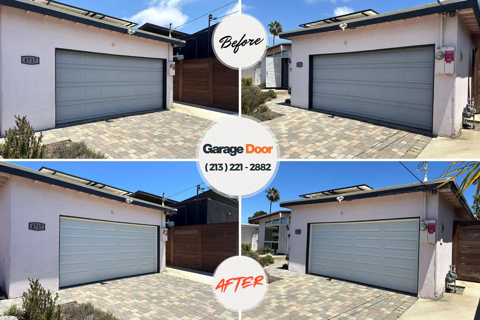 Before and after: garage door spring repair New Richland, MN